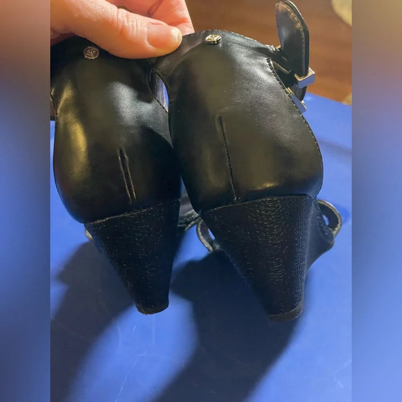 Sam & Libby black wedge sandals size‎ 8 - Picture 3 of 7